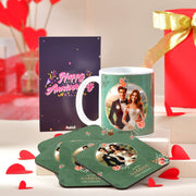 Anniversary Personalized Mug and Tea Coasters