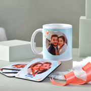 Anniversary Celebration With Personalized Mug & Tea coaster