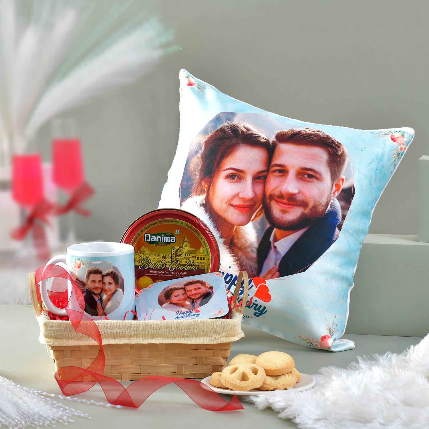 Anniversary Special Personalised Gifts with Cookies