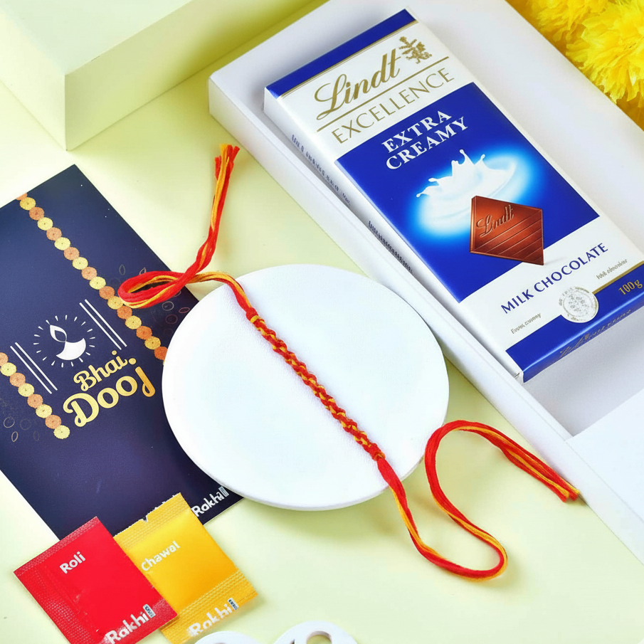 Bhaidooj Kalava With Lindt Chocolate Bar