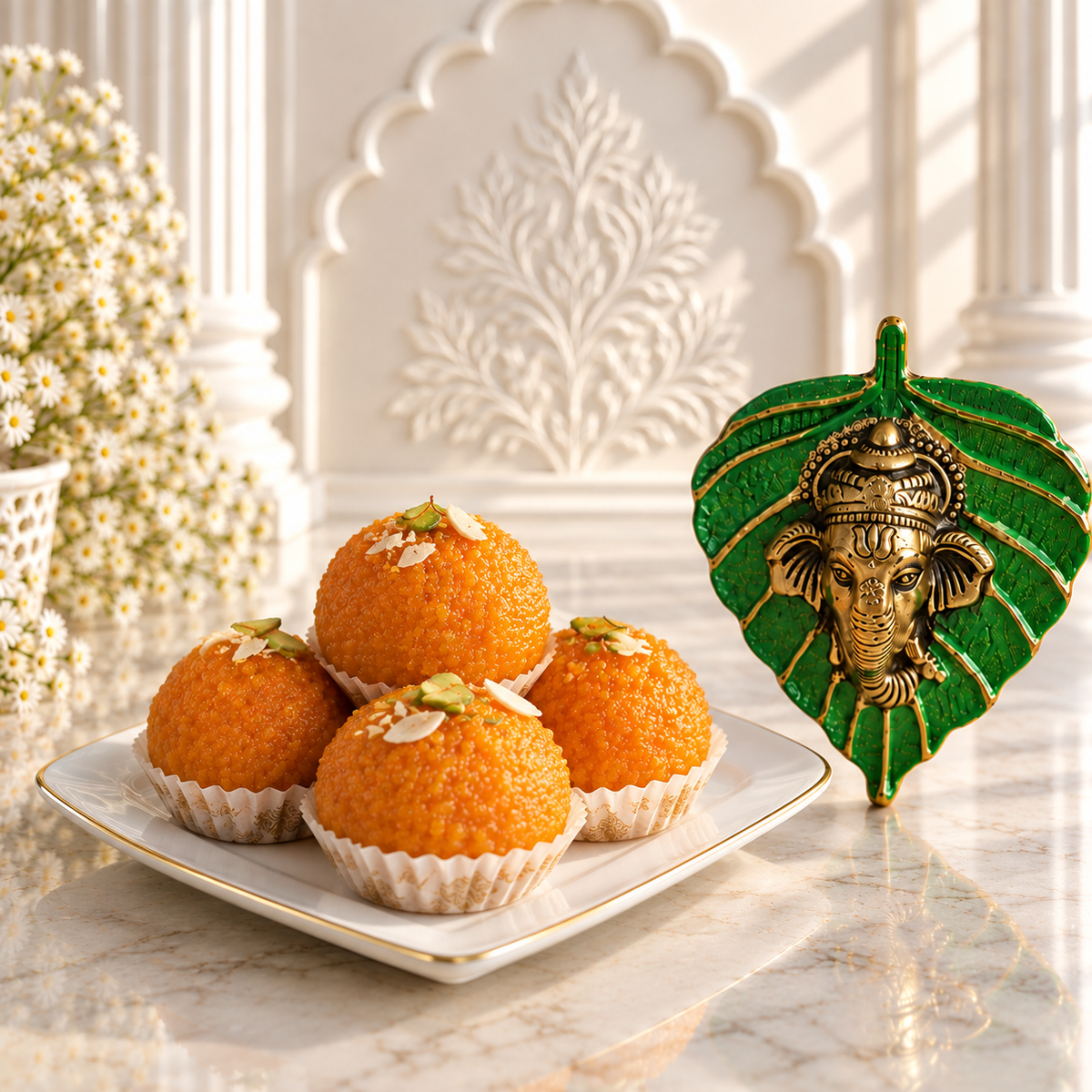Diwali Celebration With Ganesha Blessings And Motichoor Laddu