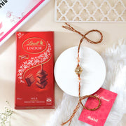 Golden Lotus Flower Rakhi With Lindt Lindor