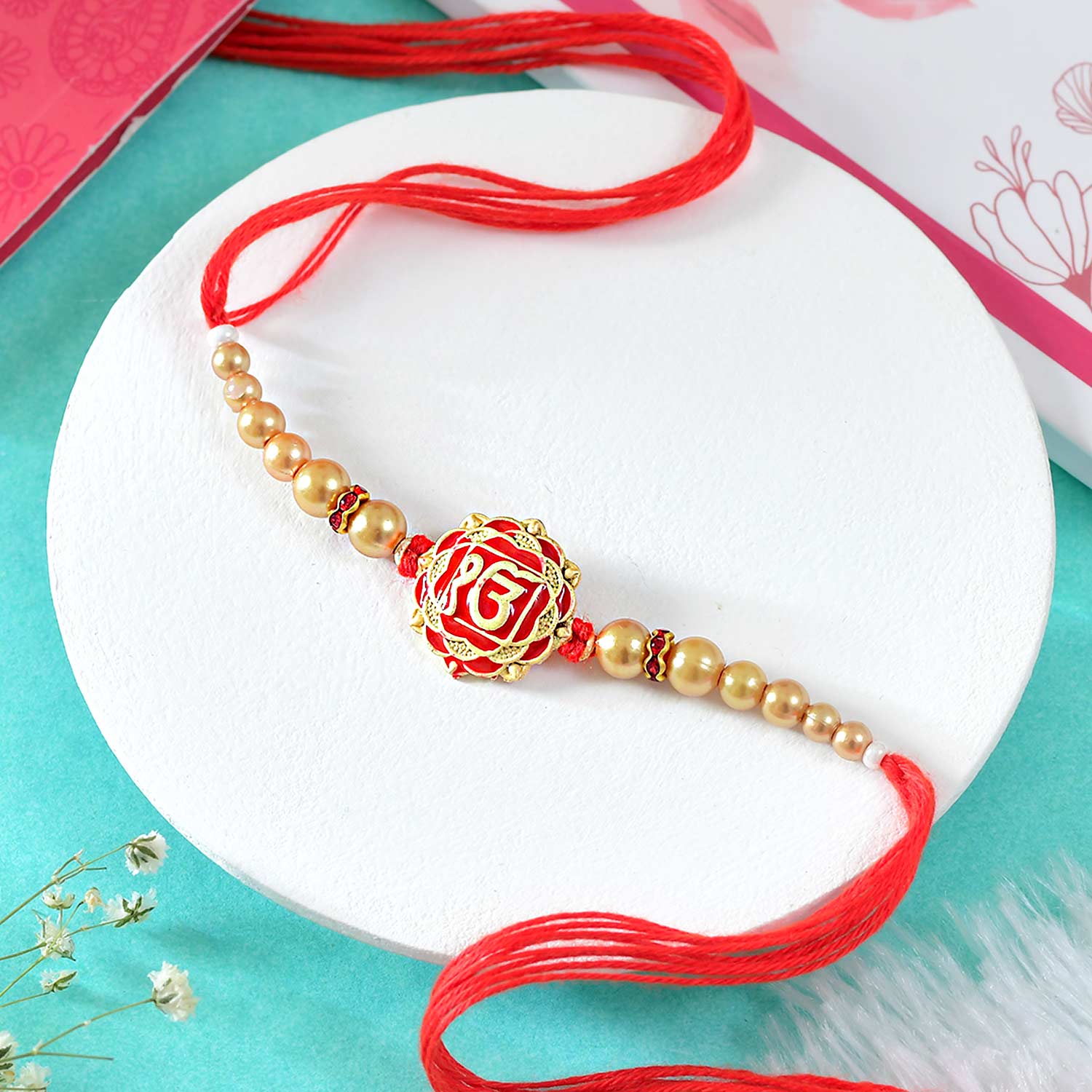 Divine Ik Onkar Rakhi With Kaju Katli and Dry Fruits