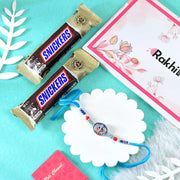 Religious Khanda Sahib Rakhi With Snickers