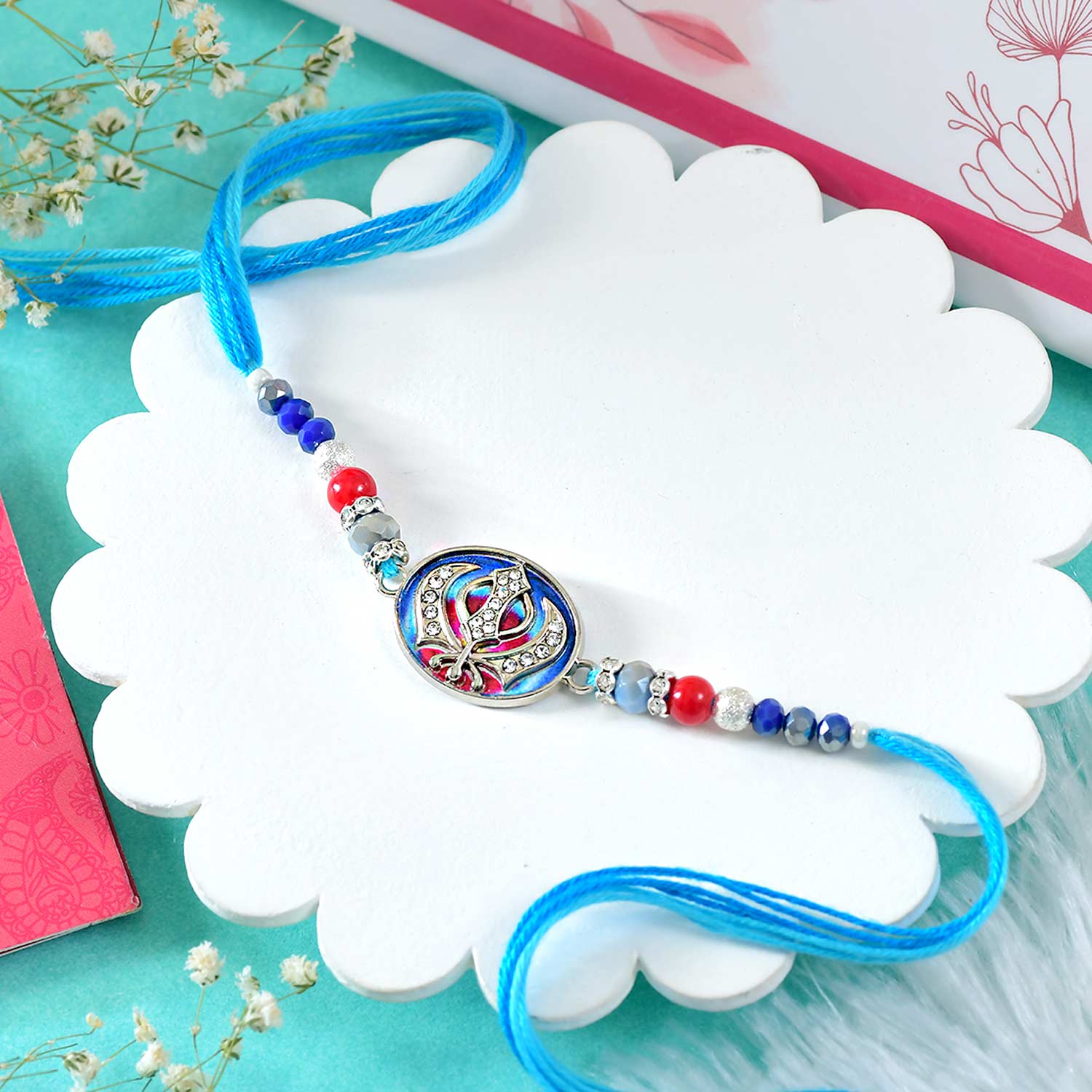 Blessings Khanda Sahib Rakhi With Sweets & Nuts