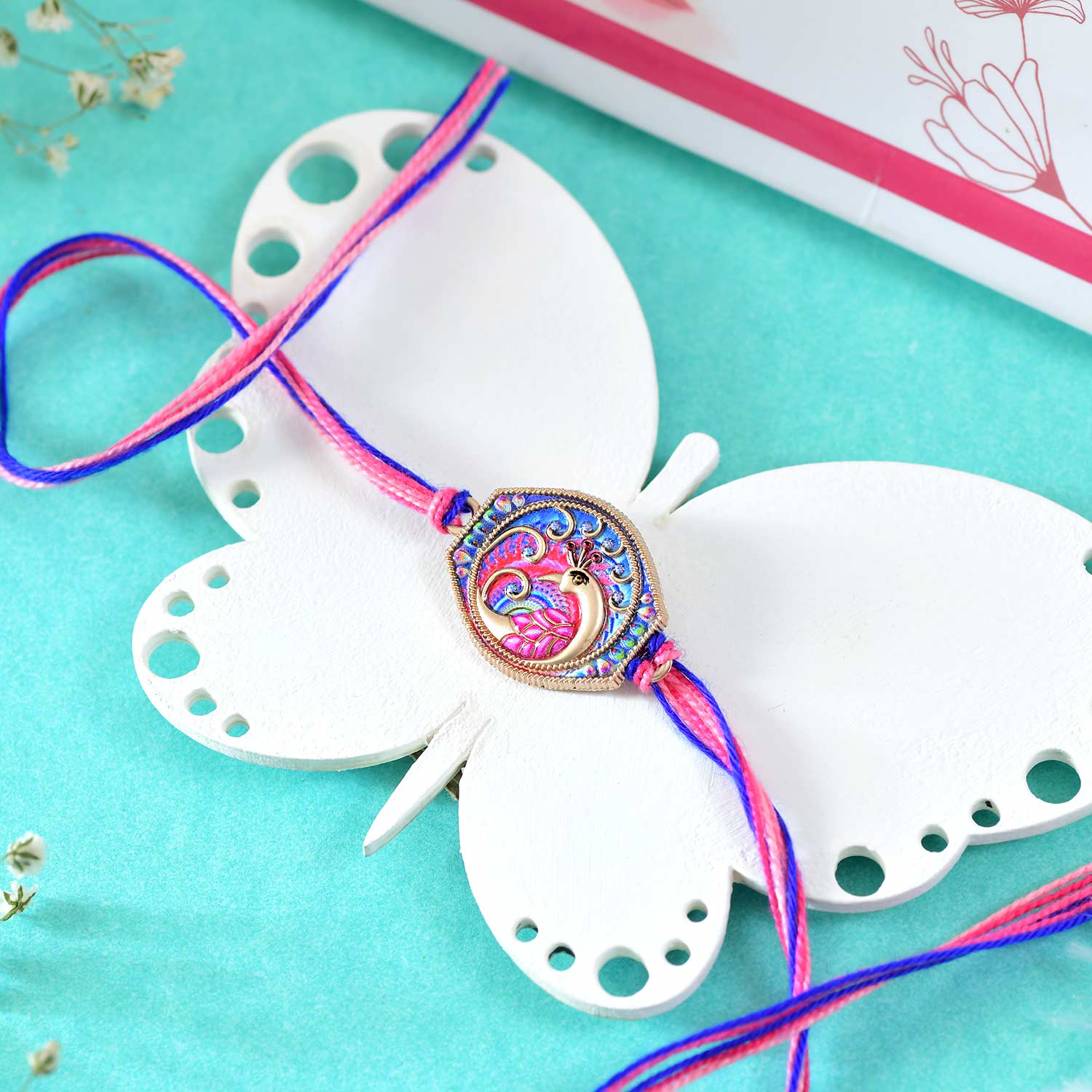 Vibrant Mayura Rakhi With Lindt Lindor Chocolate