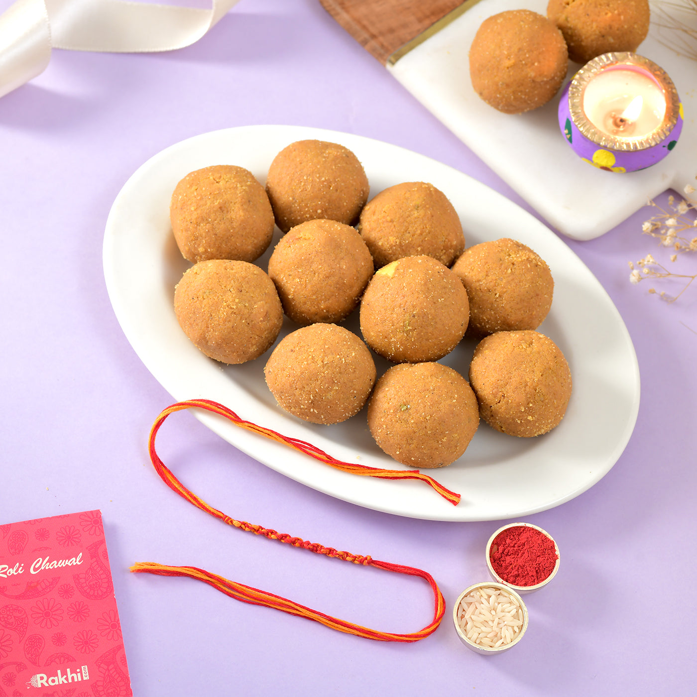 Moli Rakhi With Besan Laddu