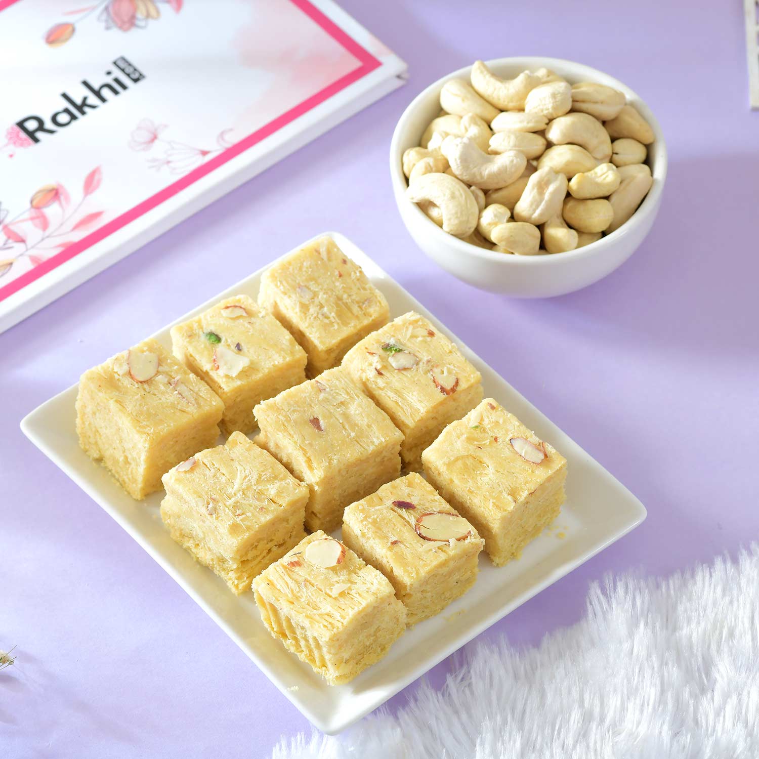 Saffron Rudraksh Rakhi Hamper