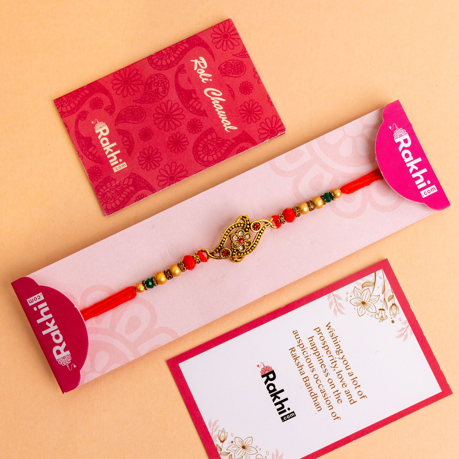 Fancy Golden Flower Rakhi