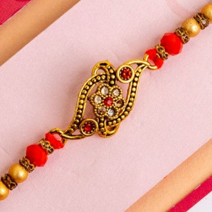 Fancy Golden Flower Rakhi