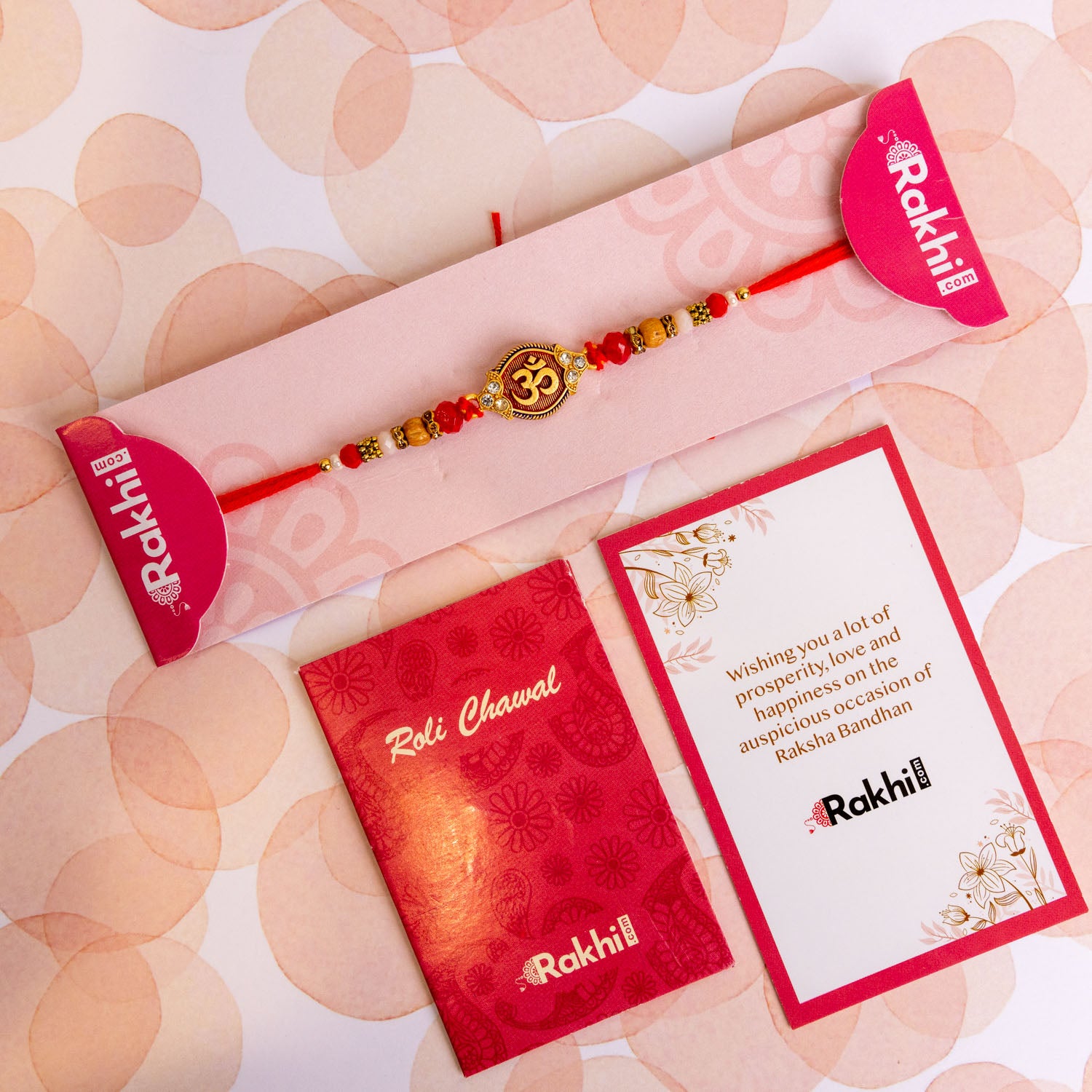 Classic White Beads Flower Rakhi