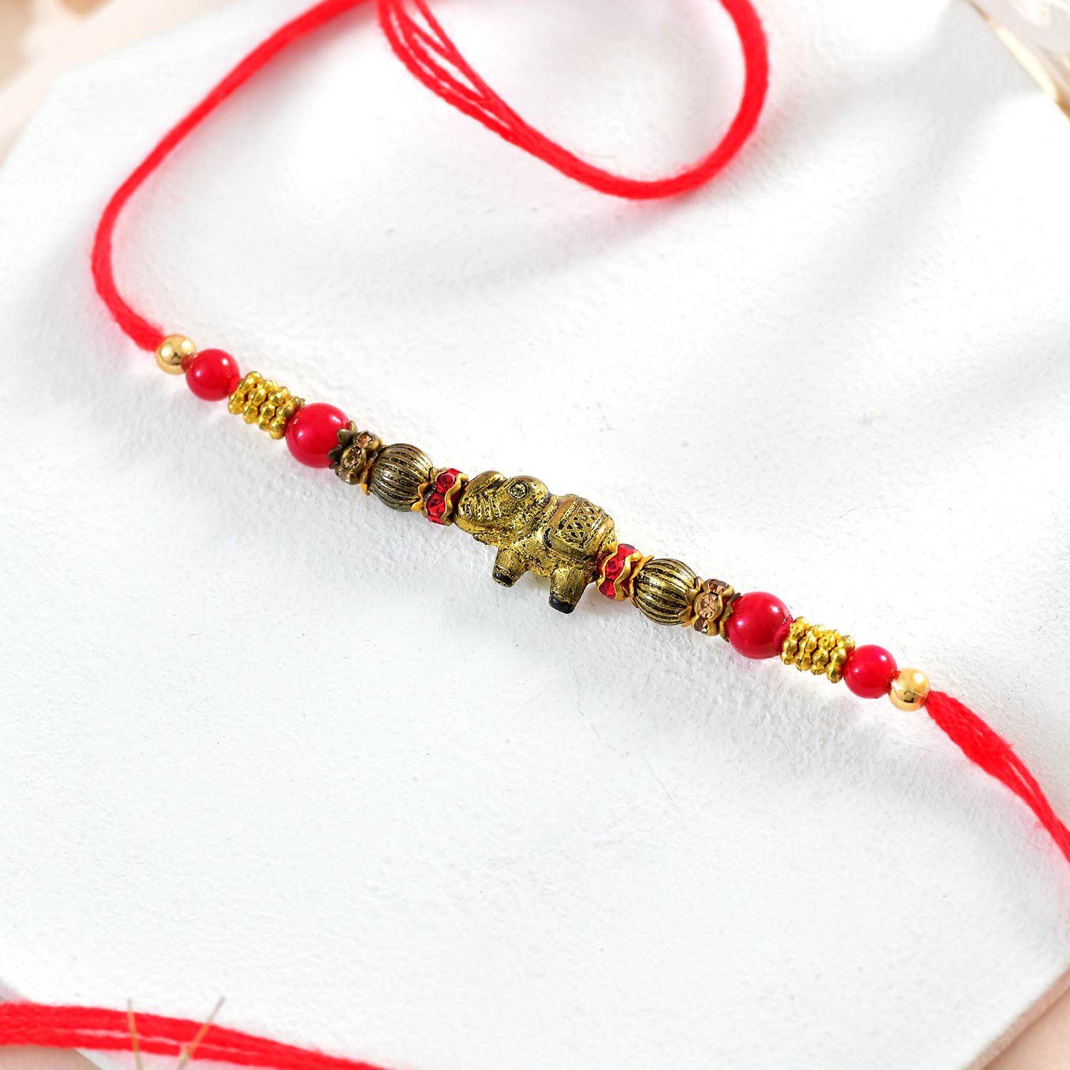 Rajwadi Golden Elephant Rakhi