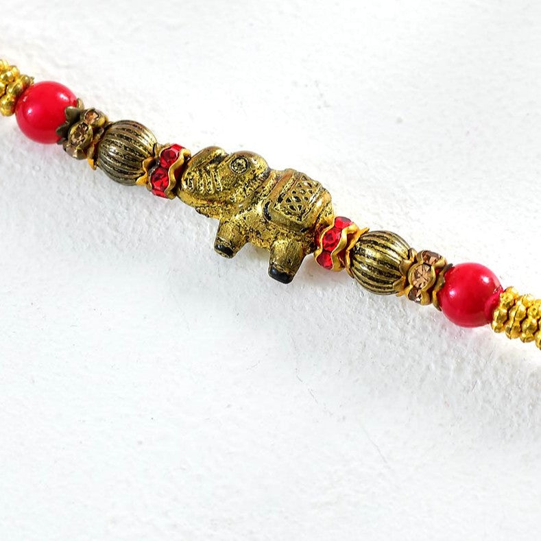 Rajwadi Golden Elephant Rakhi