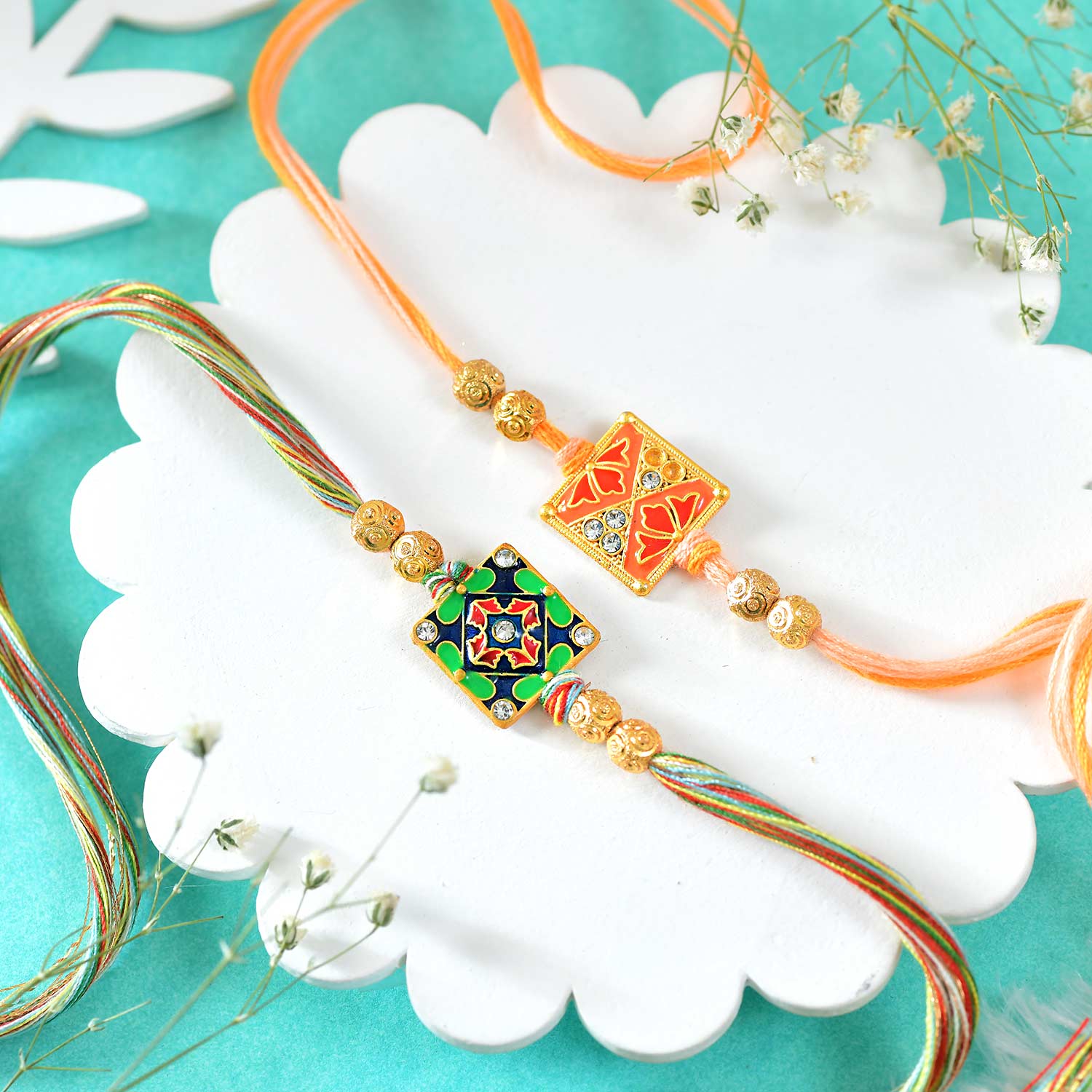 Pair Of Vibrant Rakhi