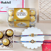 2 Cosmic Flowers Rakhi With Ferrero Rocher