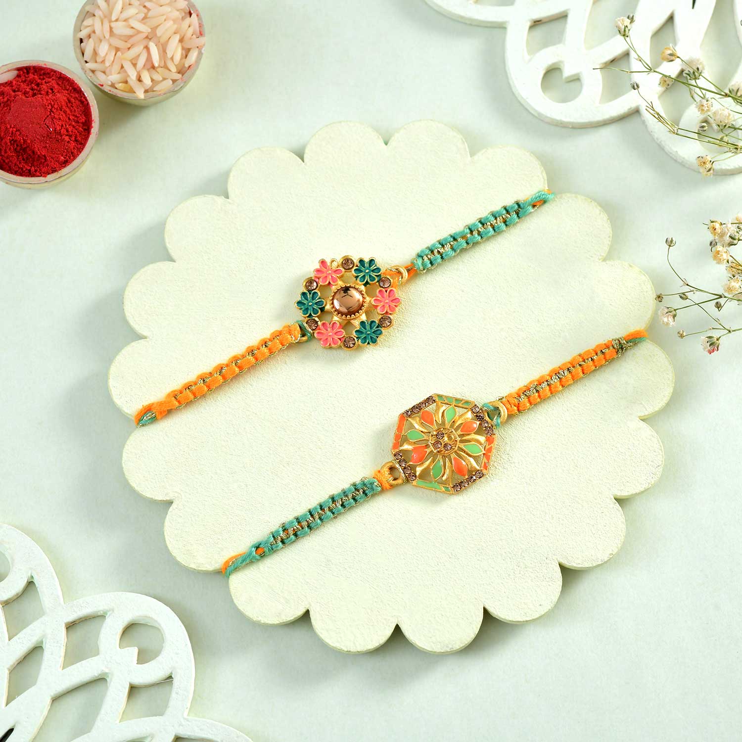 2 Colorful Viberant Rakhi