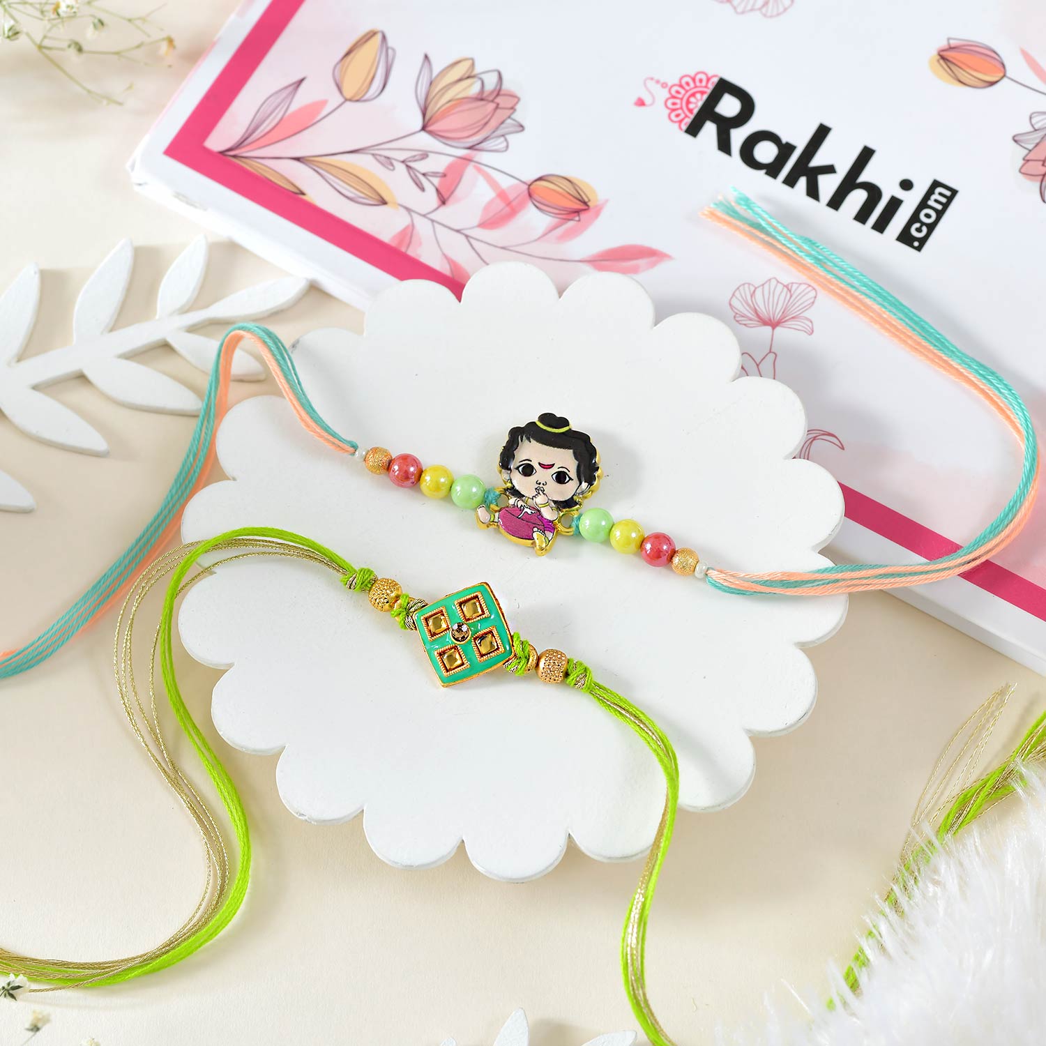 Beautiful Bhai Bhatija Rakhi Set With Ferrero Rocher