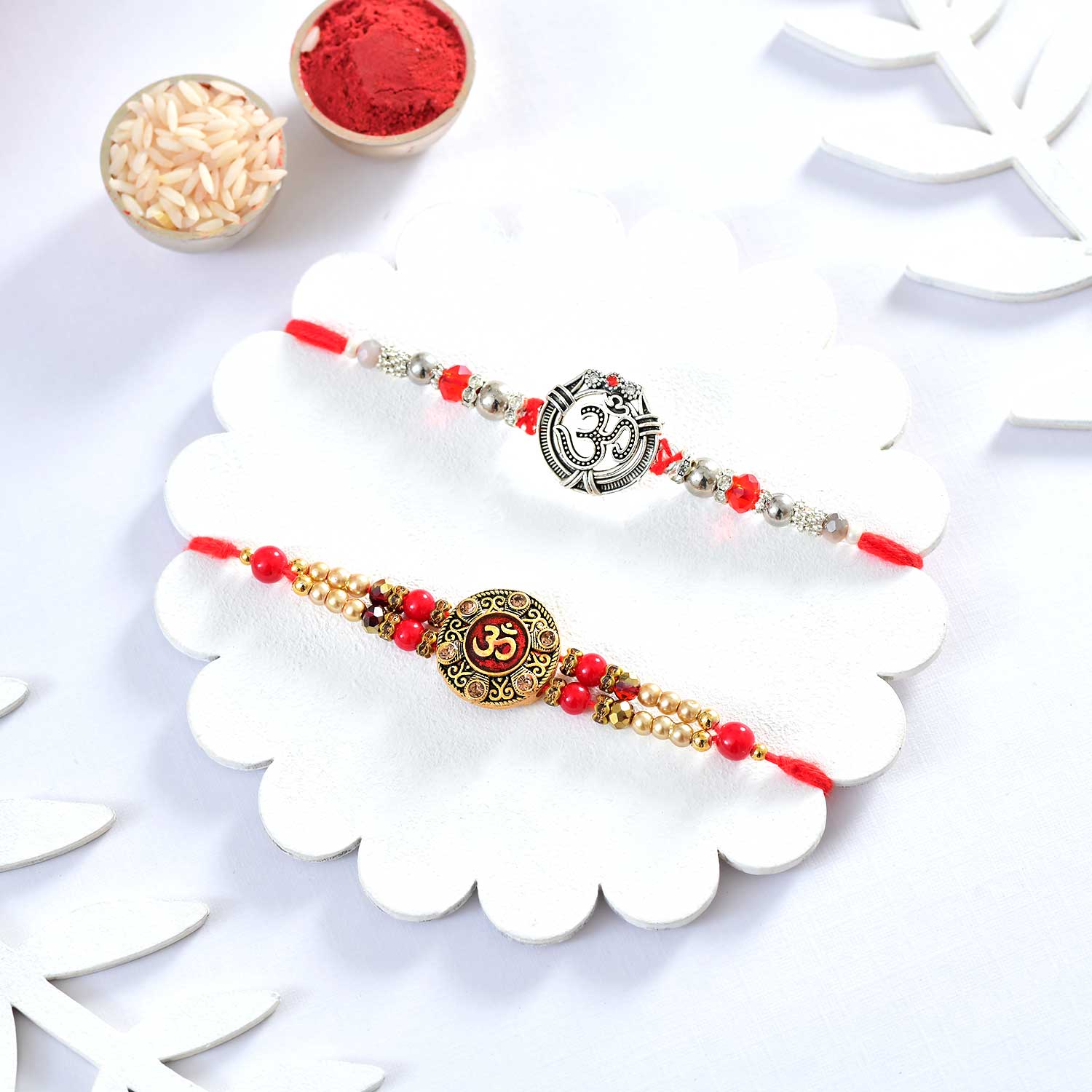 Two Religious "Om" Rakhi