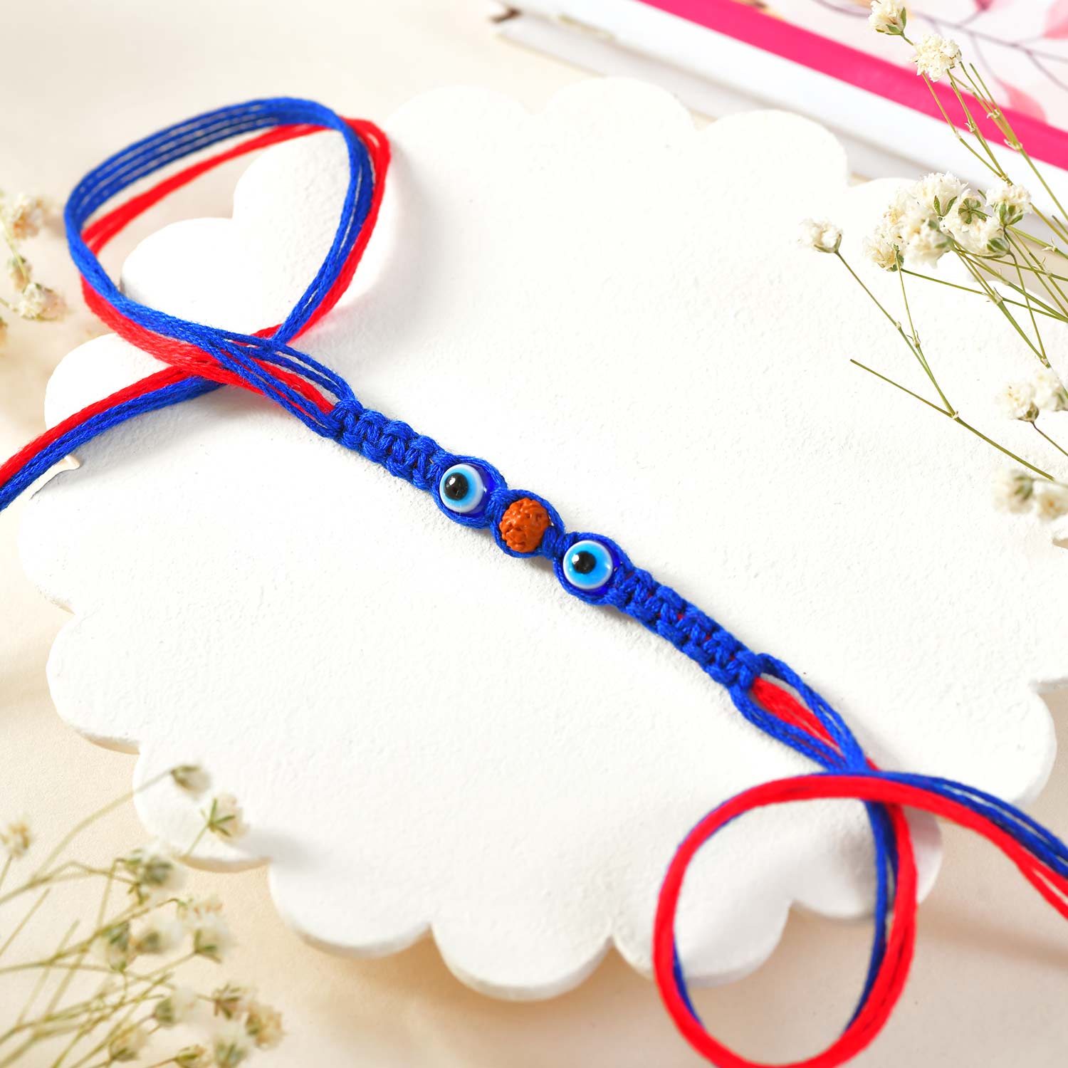 Hand Crafted Rudraksh Rakhi Pair