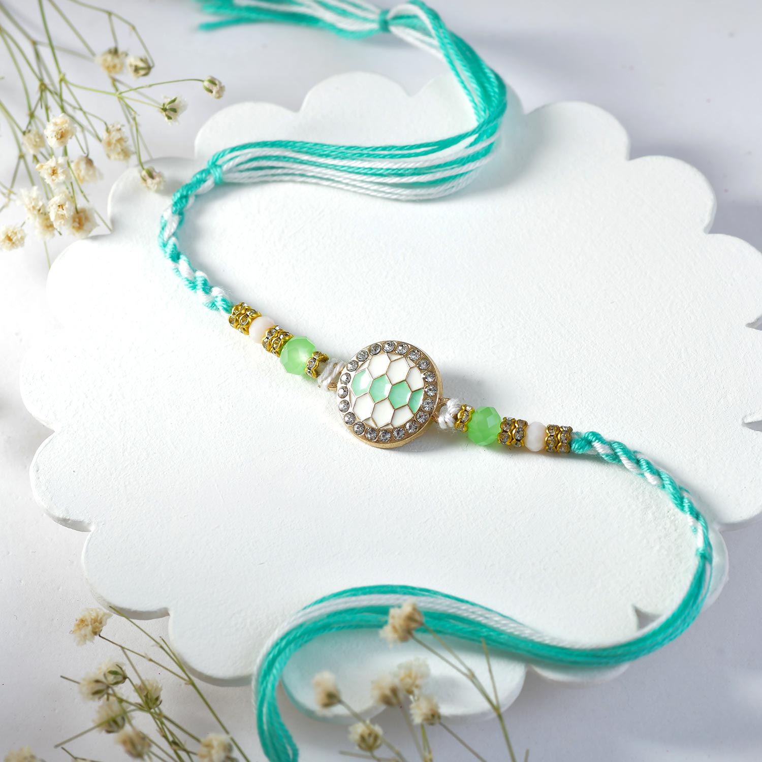 Turquoise Rakhi Set
