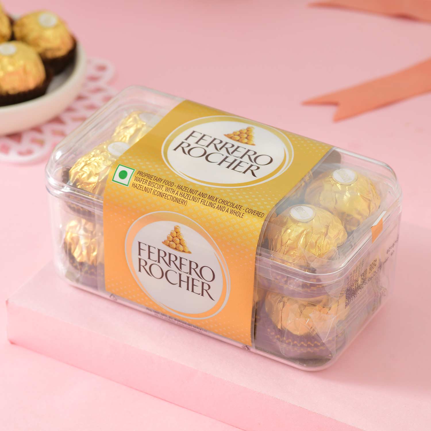 Hand Crafted 3 Rudraksh Rakhi With Ferrero Rocher