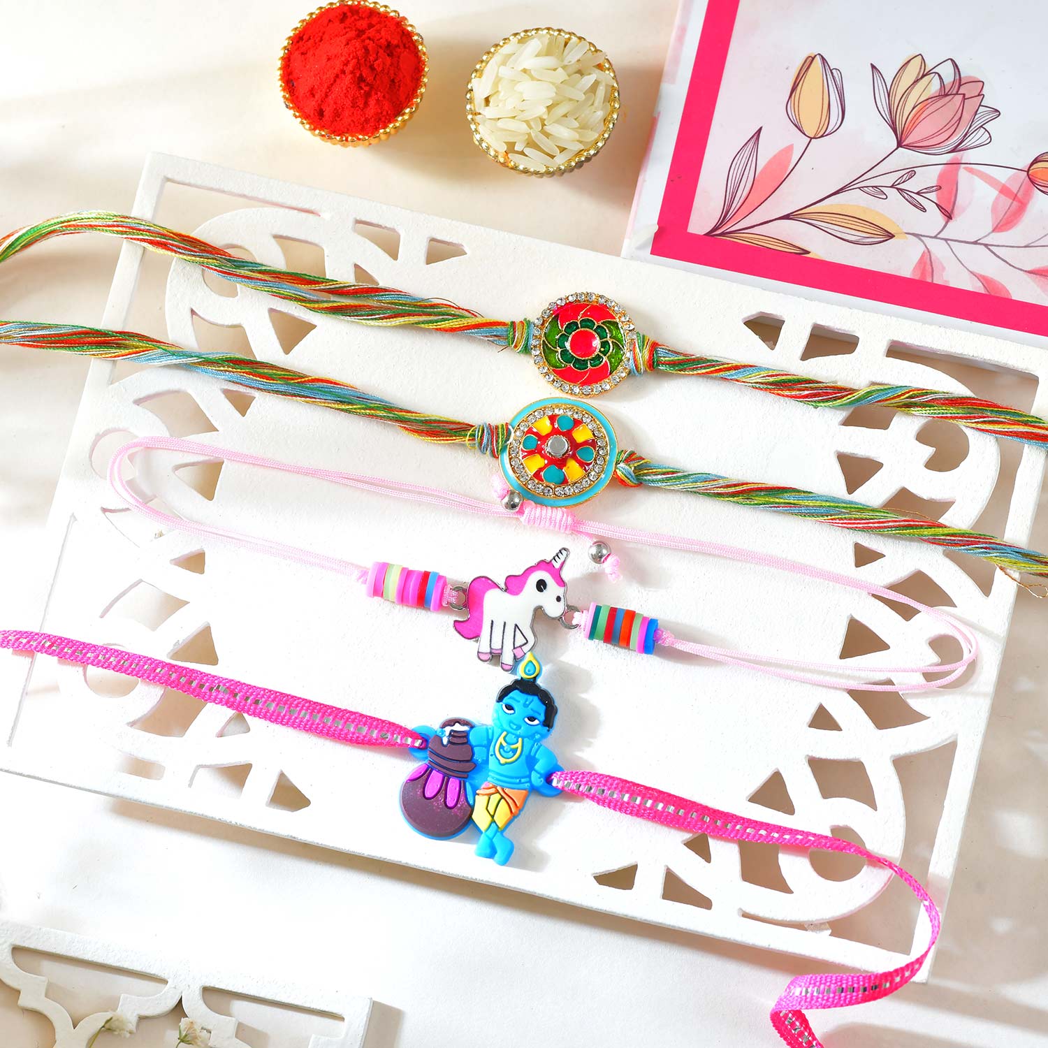 Four Family Rakhi Set