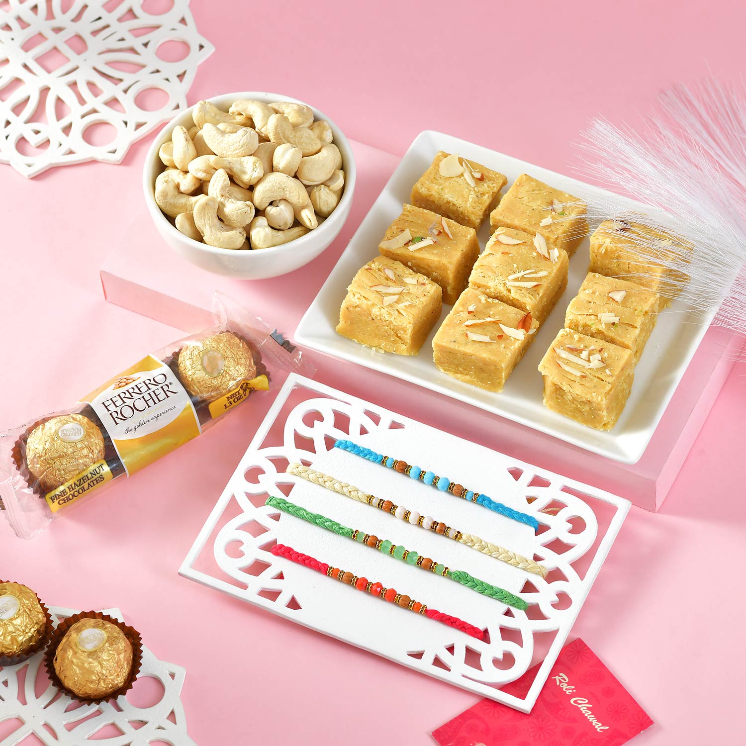 Hand Braided Colorful Rakhi Hamper