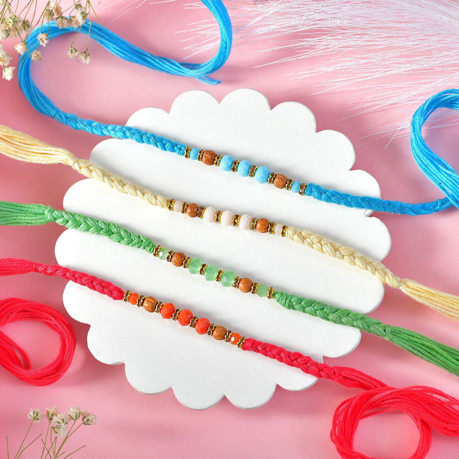 Hand Braided Colorful Rakhi Hamper