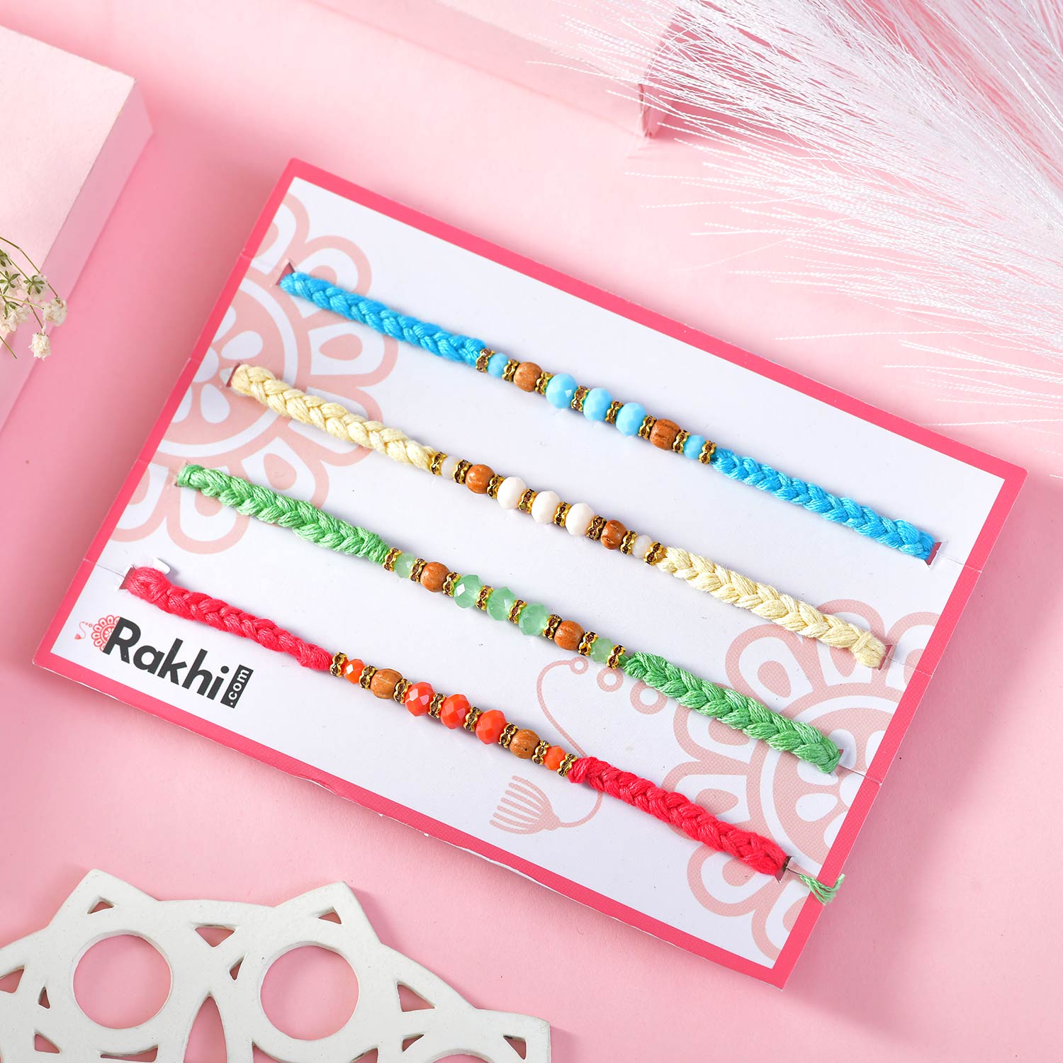Hand Braided Colorful Rakhi Set