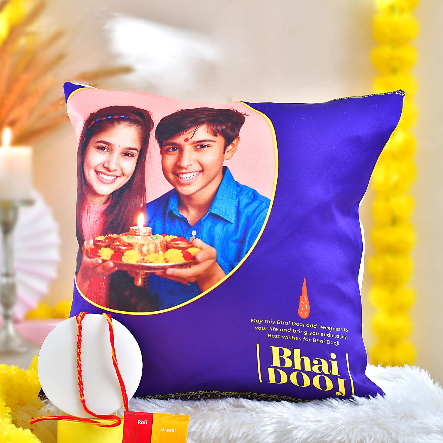 Personalized Cushion For Bhaidooj Gifting