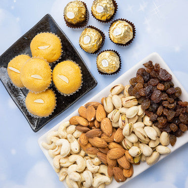 Dry Fruits With Sweets And Chocolates