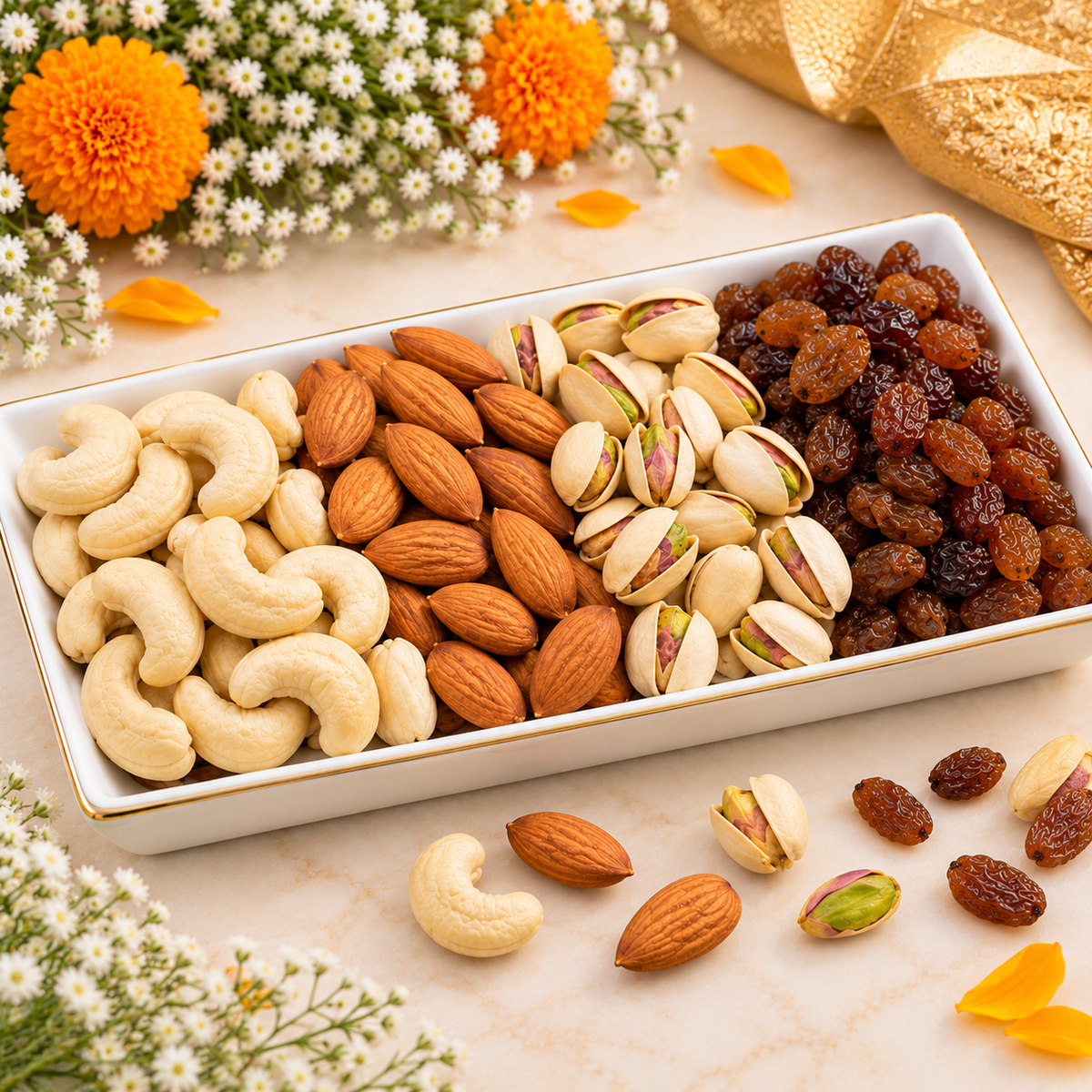 Celebration With Ferrero Chocolates And Dry Fruits