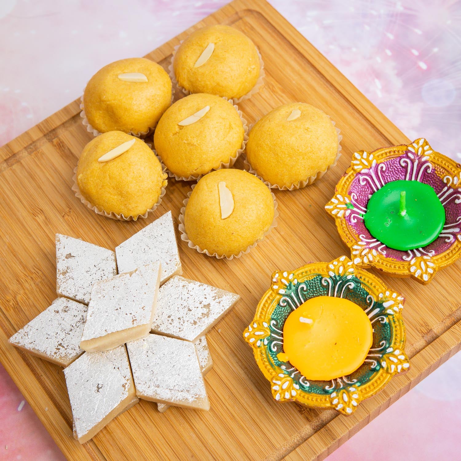 Diwali Celebration With Kaju Katli And Besan Laddu