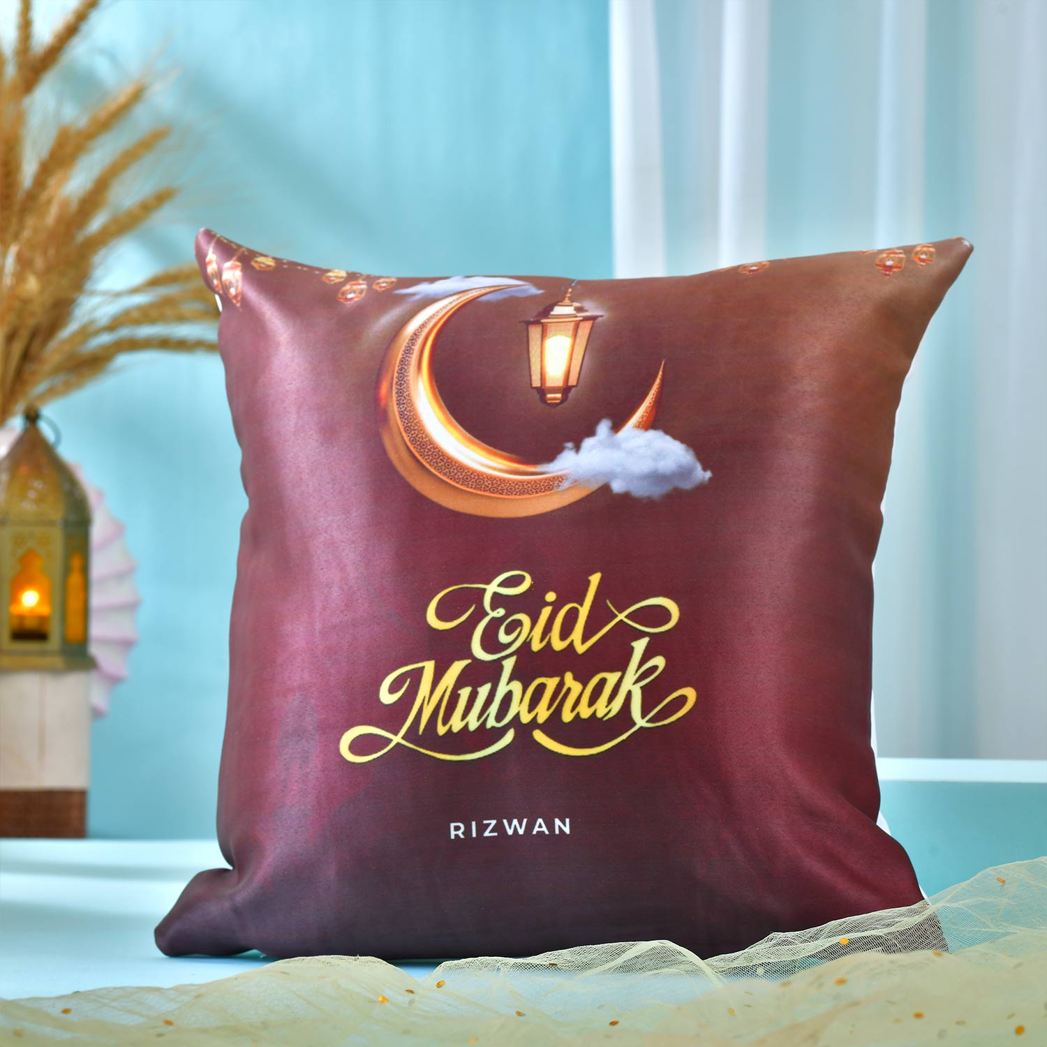 Eid's Good Wishes With Personalized Cushion