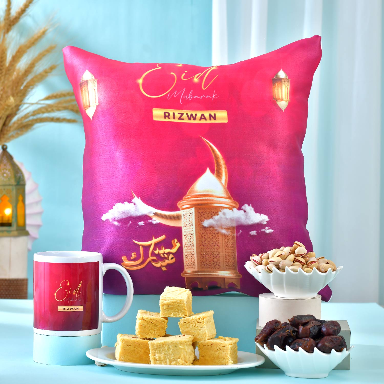 Elegant Personalized "Eid Mubarak" Hamper With Sweets & Nuts