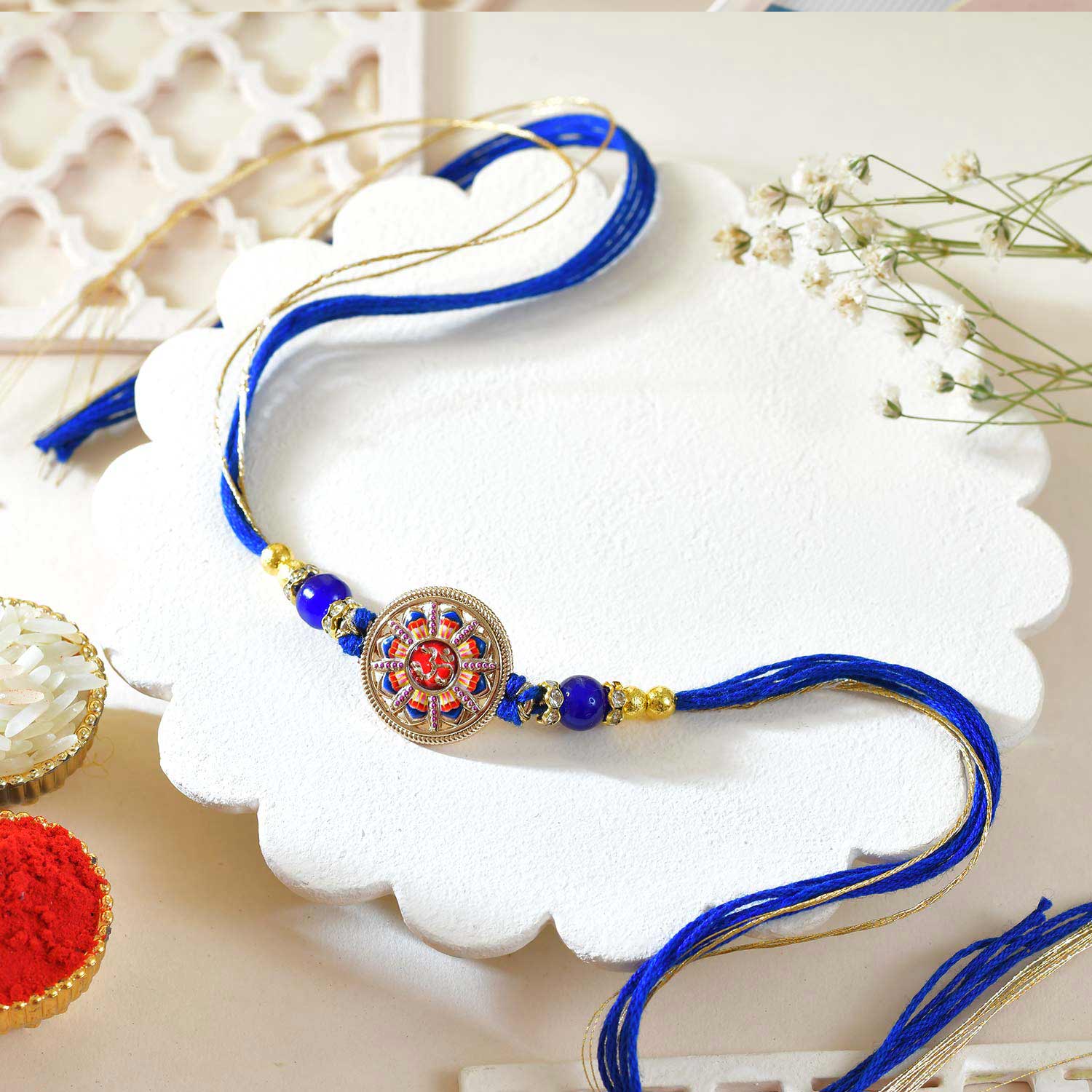 Pavitra OM Rakhi With Dry Fruits