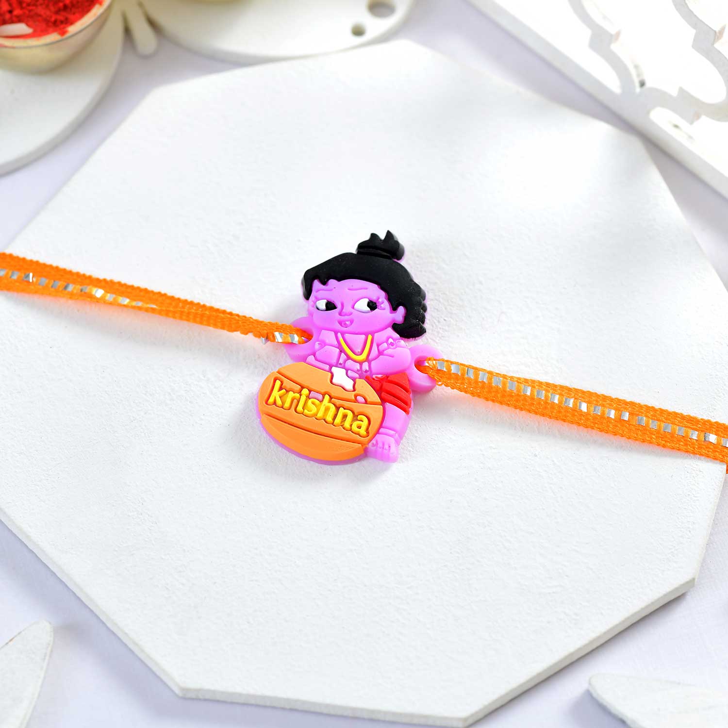 Kid's Little Krishna Rakhi With Ferrero Rocher Chocolate