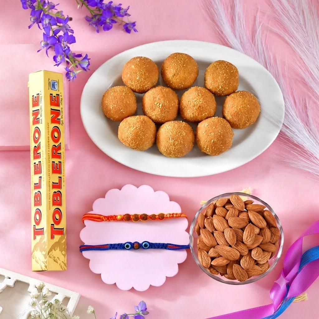 Genuine Rudraksh Rakhi Festive Hamper