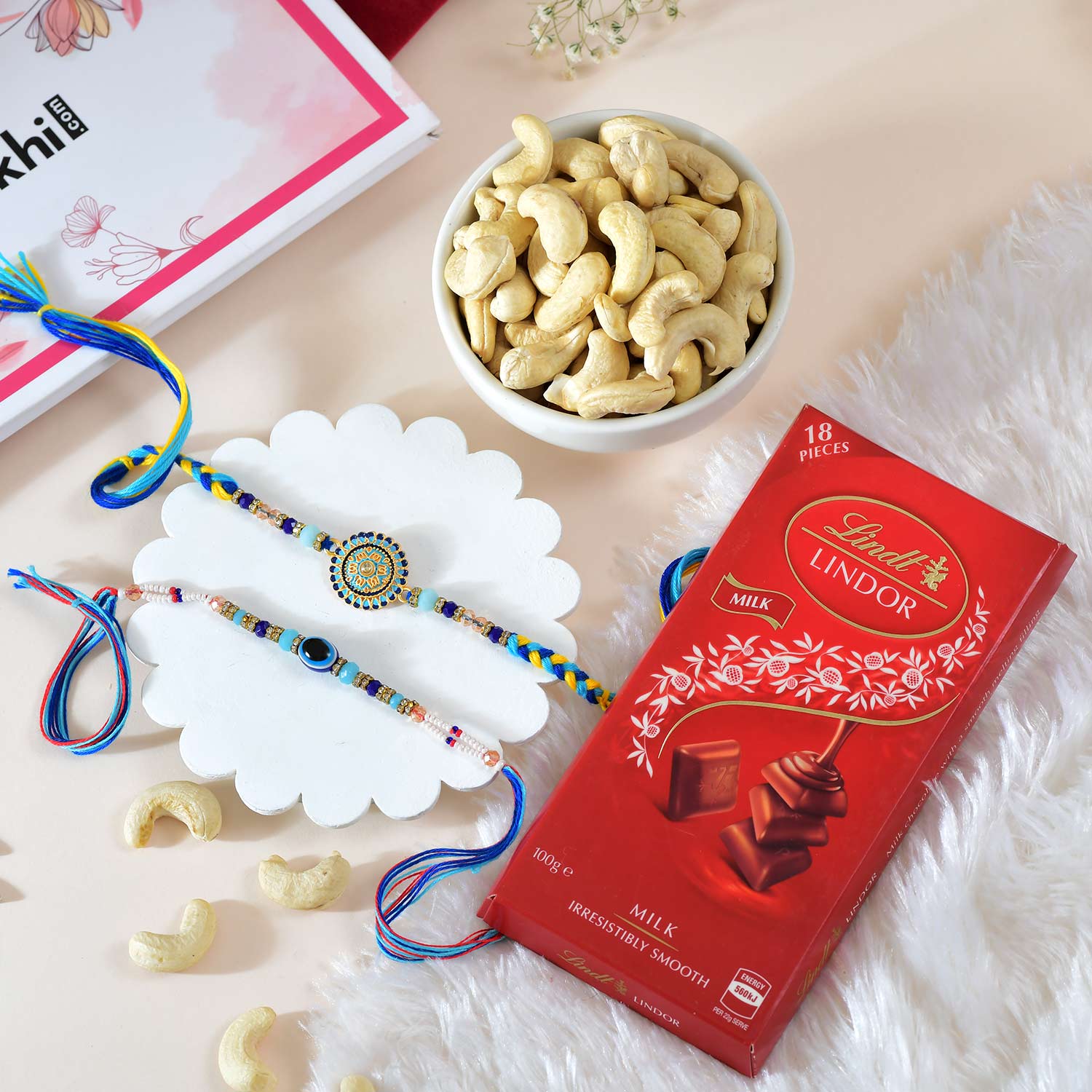 Royal Raja Rani Rakhi Choco Nut Hamper