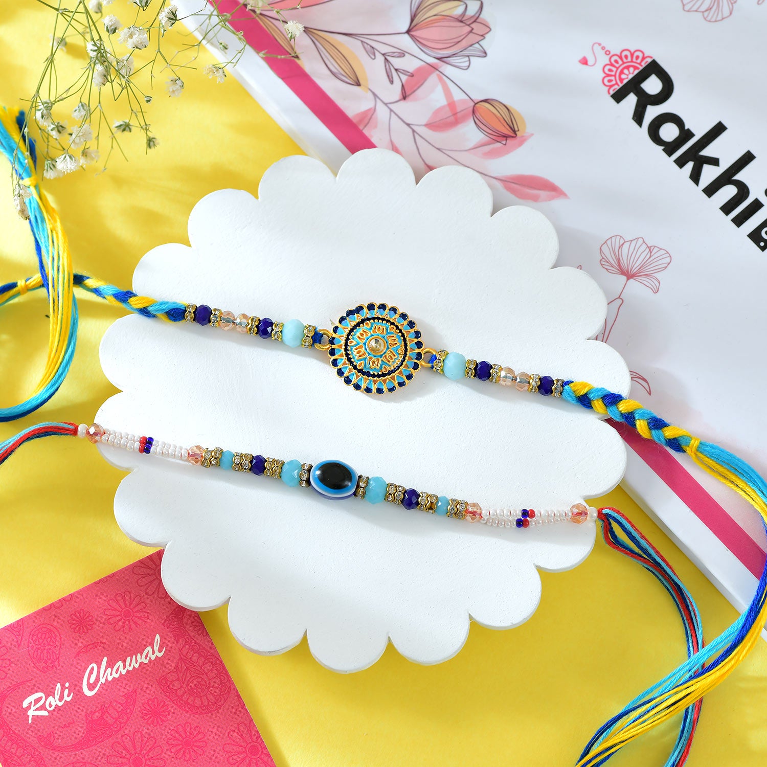 Royal Raja Rani Rakhi With Lindt Lindor Bar With Ferrero Rocher