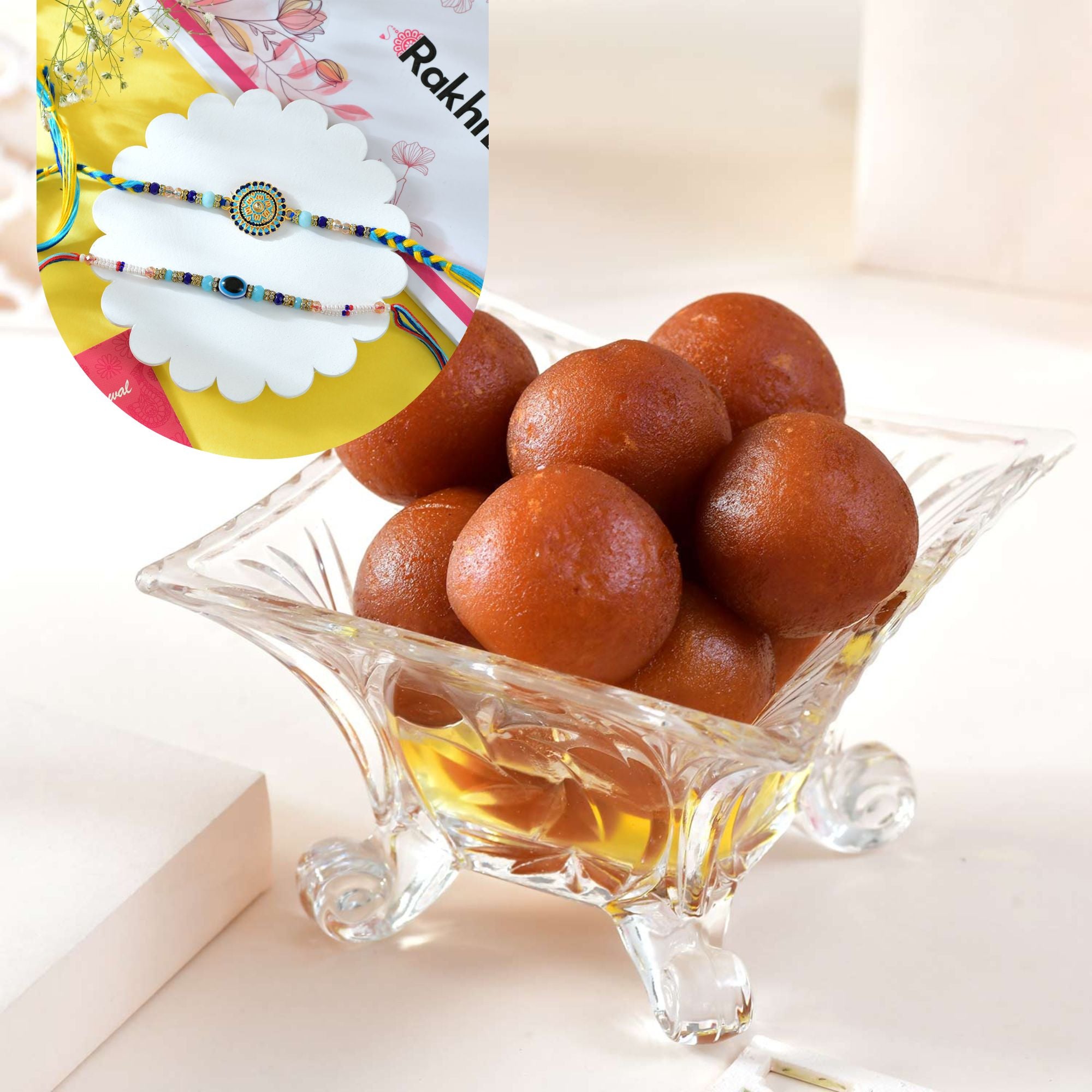 Royal Raja Rani Rakhi With Gulab Jamun