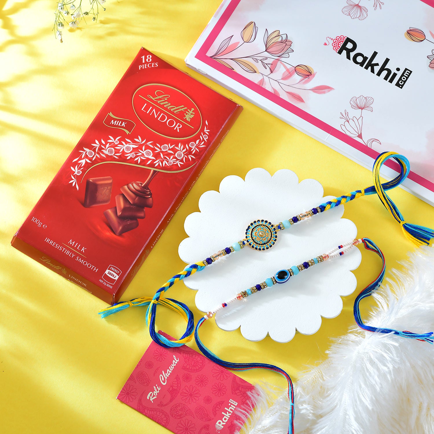 Royal Raja Rani Rakhi With Lindt Lindor Bar