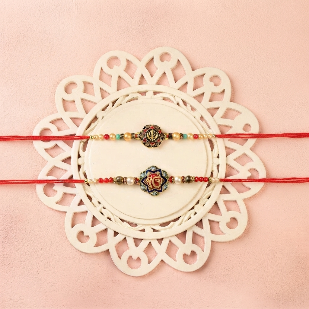 Ik Onkar and Khanda Sahib Rakhi Dry Fruit Hamper