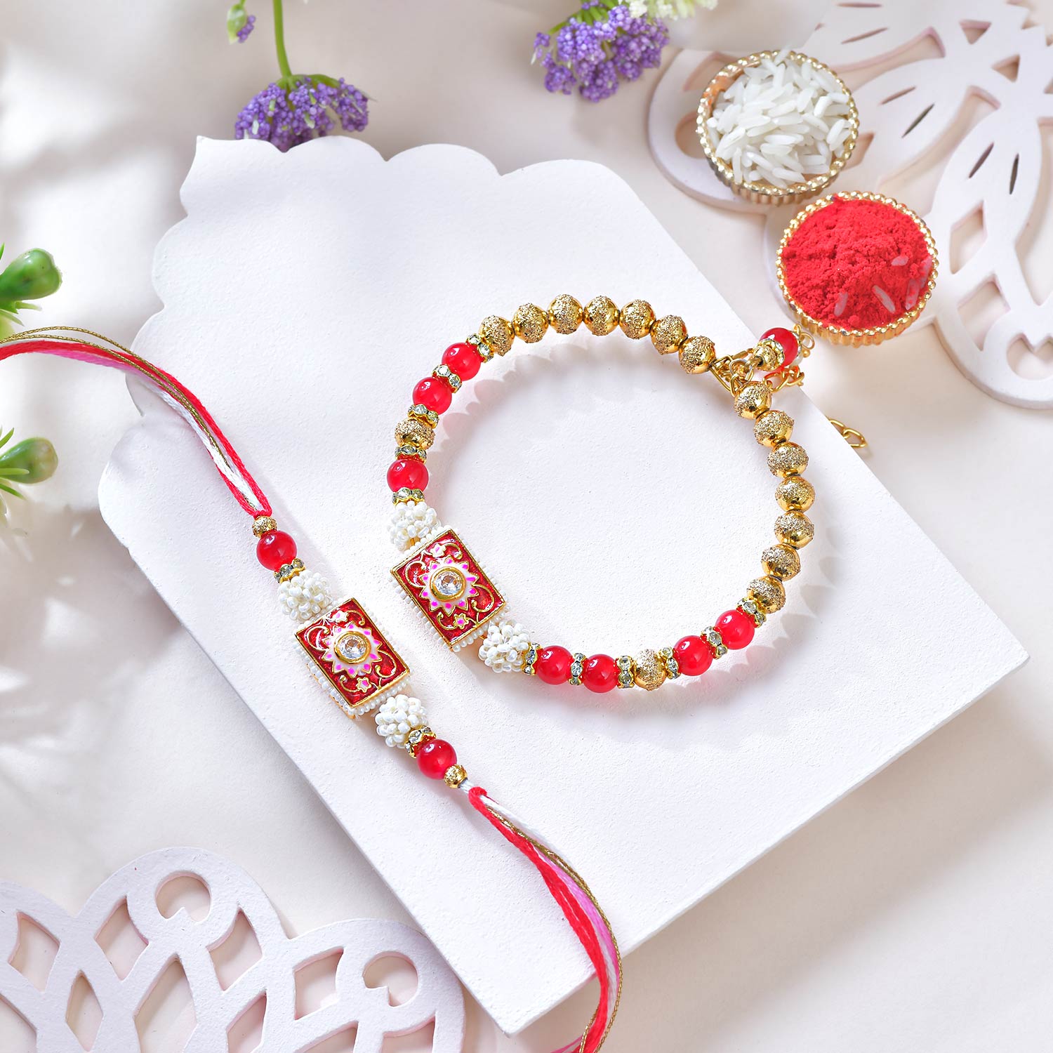 Rajwadi Bhaiya Bhabhi Rakhi With Kaju Katli