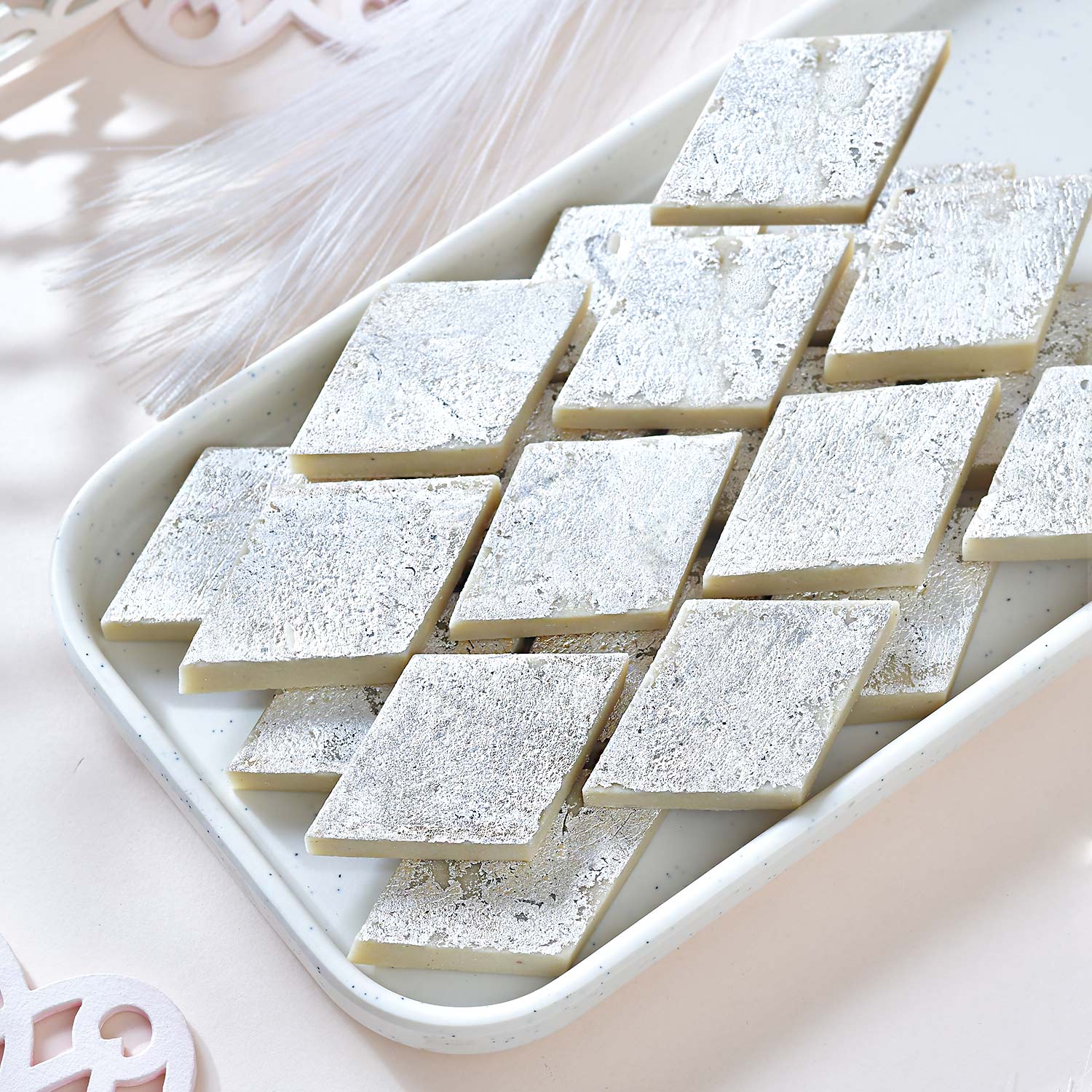Stylish & Traditional Two Rakhi Set With Kaju Katli