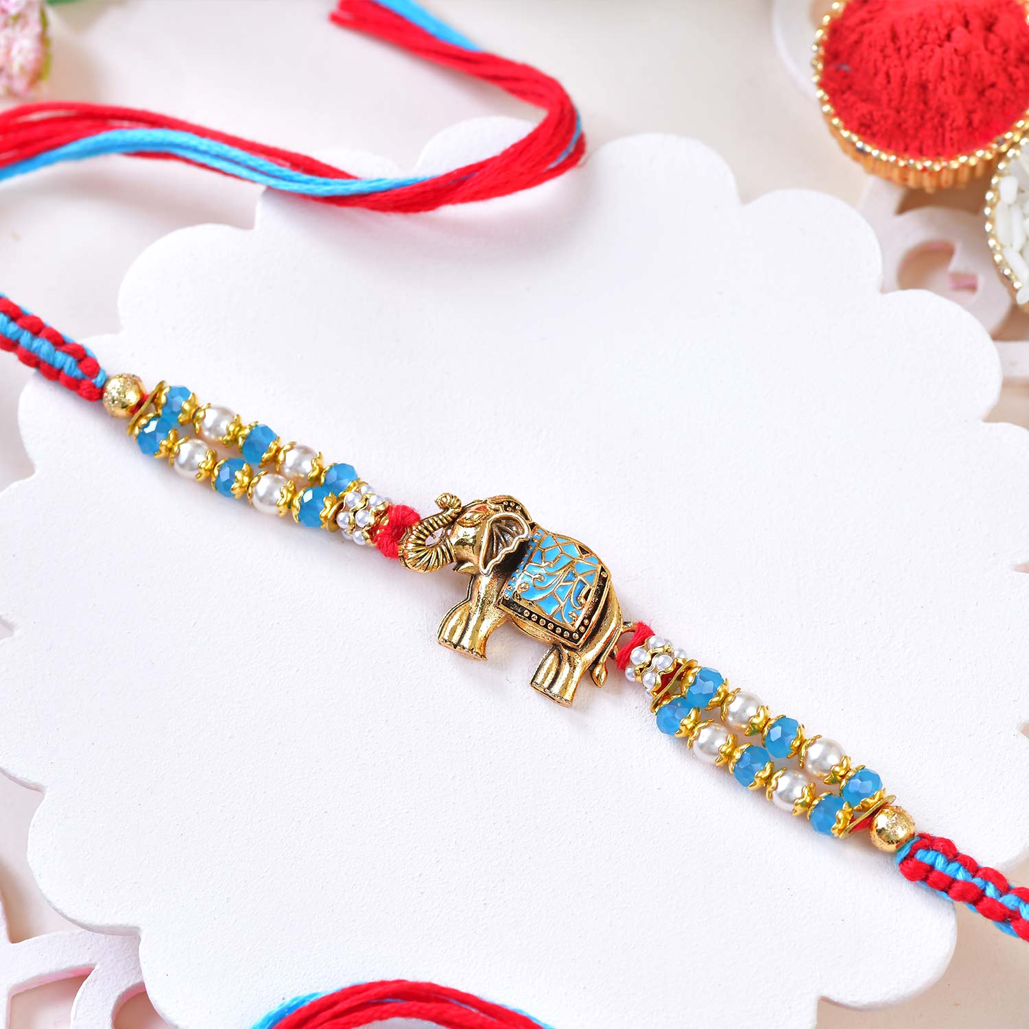 Premium Elephant Rakhi Set