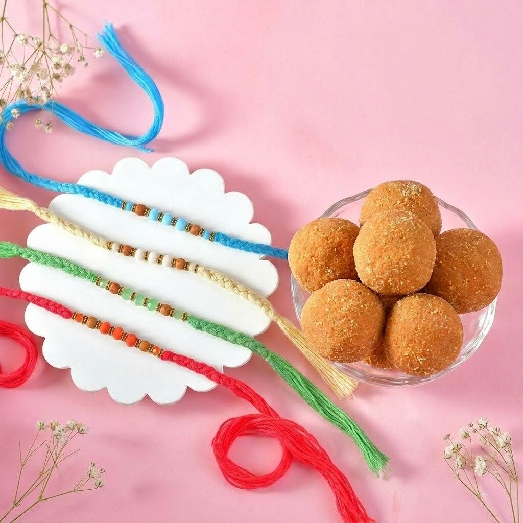 Hand Braided Colorful Rakhi Hamper