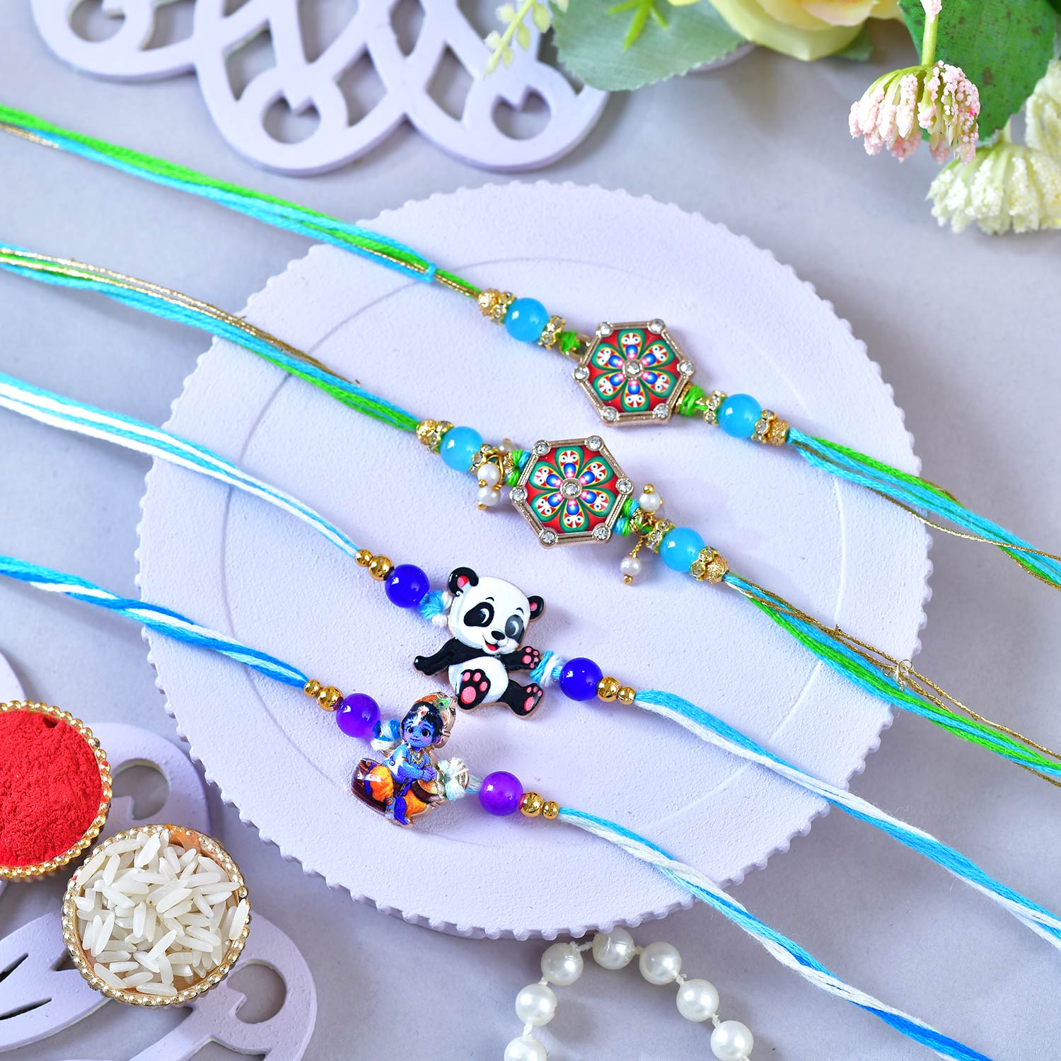 Four Family Rakhi Set