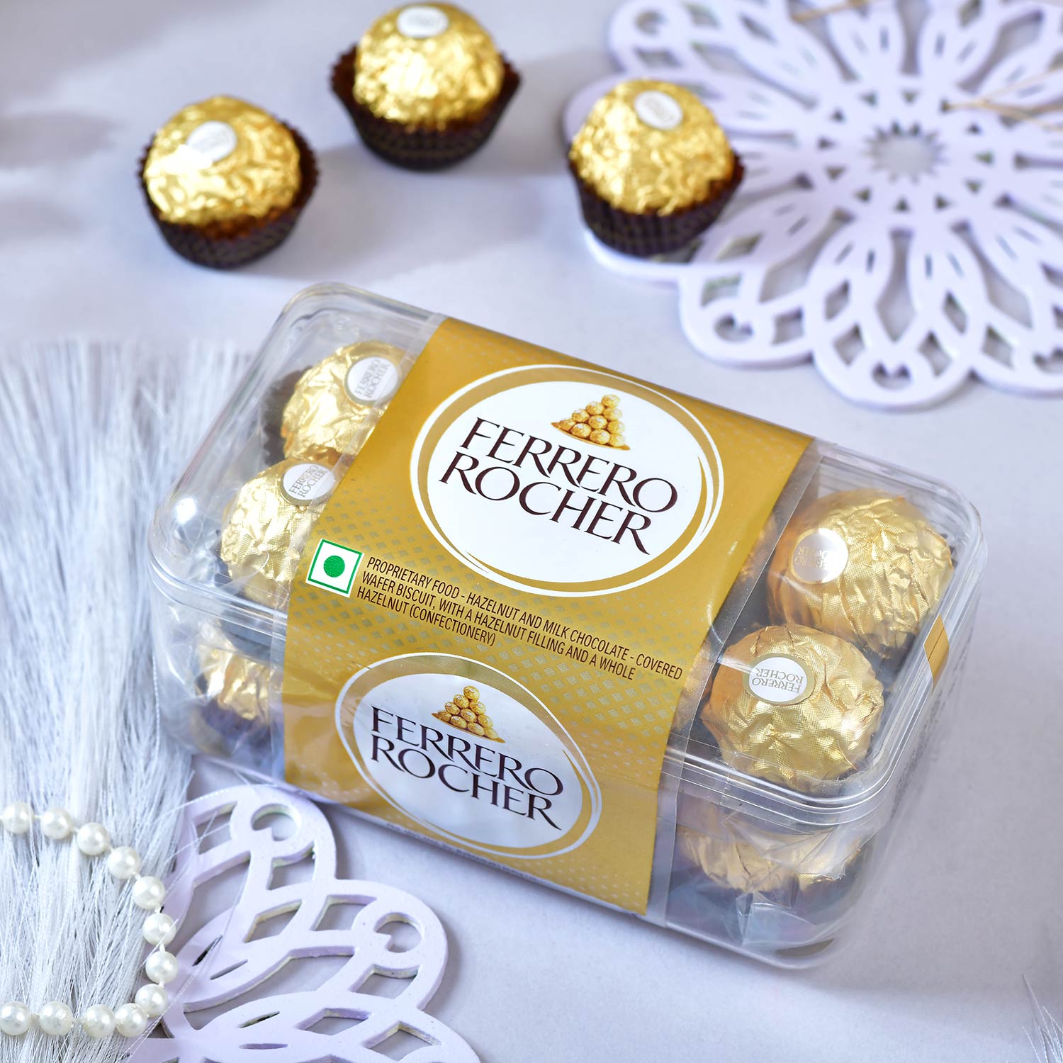Four Family Rakhi Set With Ferrero Rocher Chocoalte