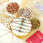 5 Designer Rakhi Dry Fruit Hamper